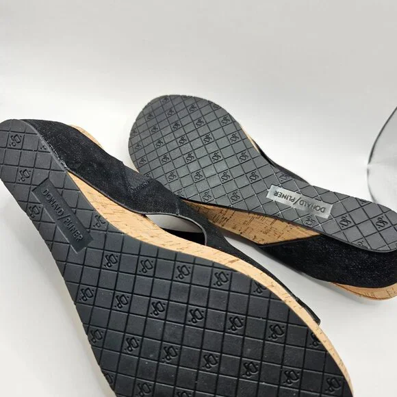 Donald J. Pliner Black Sandals with Cork Wedge - Picture 5 of 10